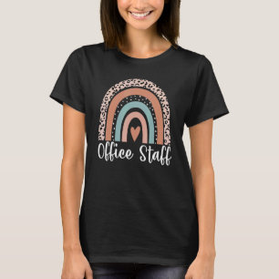 Office Staff Rainbow Leopard Admin Assistants Squa T-Shirt