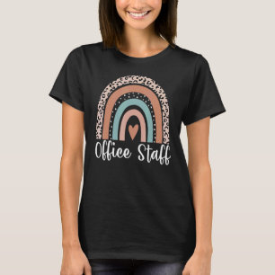 Office Staff Rainbow Leopard Admin Assistants Squa T-Shirt
