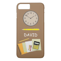 Office Stationery and Clock Brown