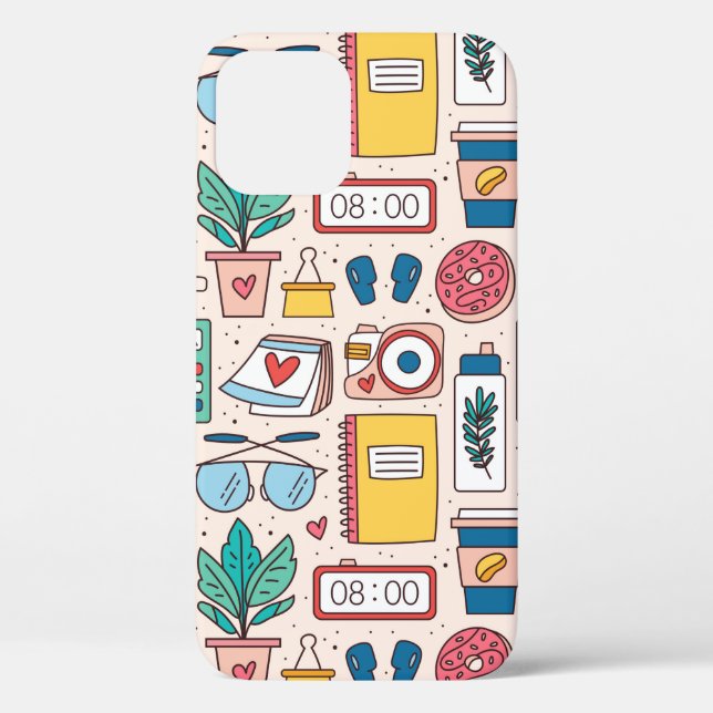 Office stationery. Seamless pattern, texture, back Case-Mate iPhone Case (Back)