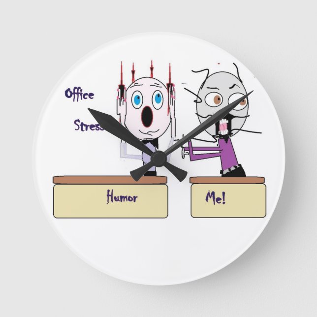 Office Stress Humour Wall Clock (Front)