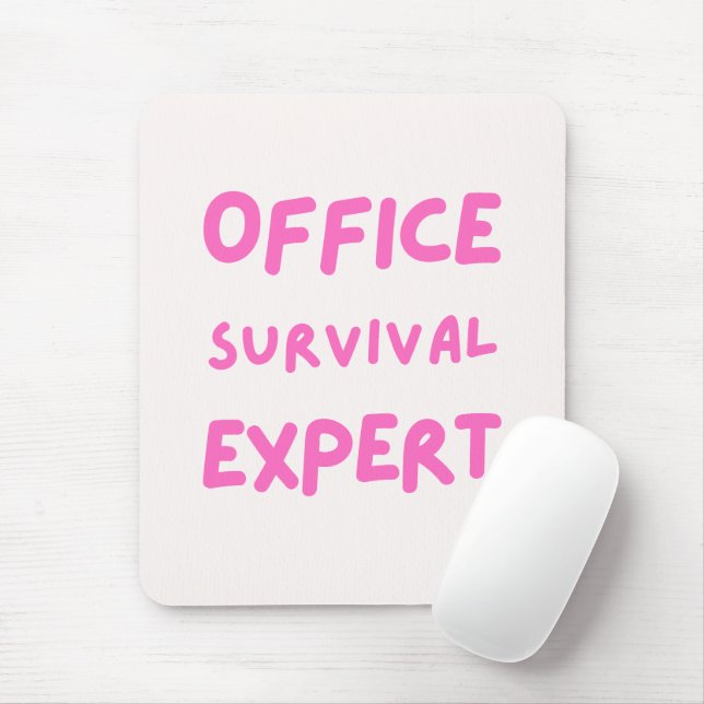 'Office Survival Expert' Coworker Funny Gift  Mouse Mat (With Mouse)