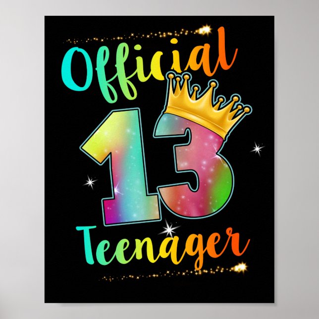 Office Teenager 13 Crown Years Old 13th Birthday Poster (Front)
