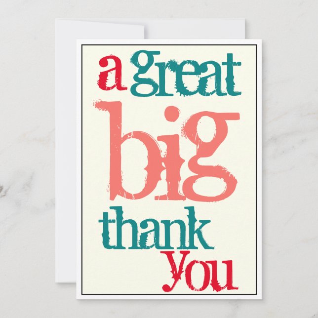 Office Thank You Great Big Casual Card (Front)