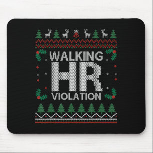 Office Ugly Christmas Funny Walking Hr Violation W Mouse Mat