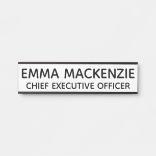 Office White Business Hanging Door Sign Name Plate