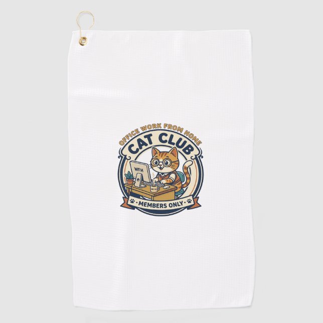 Office Work From Home Cat Cat Lover Gift - Office  Golf Towel (Front)