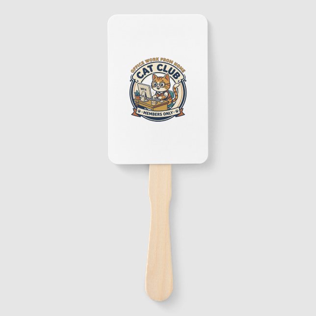 Office Work From Home Cat Cat Lover Gift - Office  Hand Fan (Front)