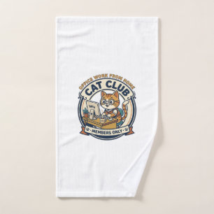 Office Work From Home Cat Cat Lover Gift - Office Hand Towel
