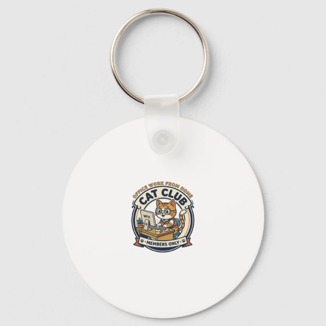 Office Work From Home Cat Cat Lover Gift - Office  Key Ring (Front)