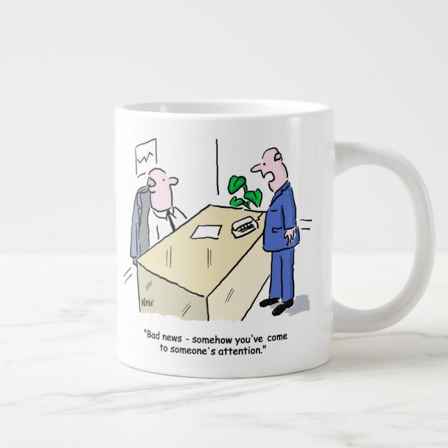 Office Worker Gets Noticed by Someone Large Coffee Mug (Right)