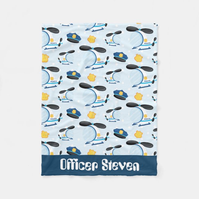 Officer add name police baby blanket (Front)