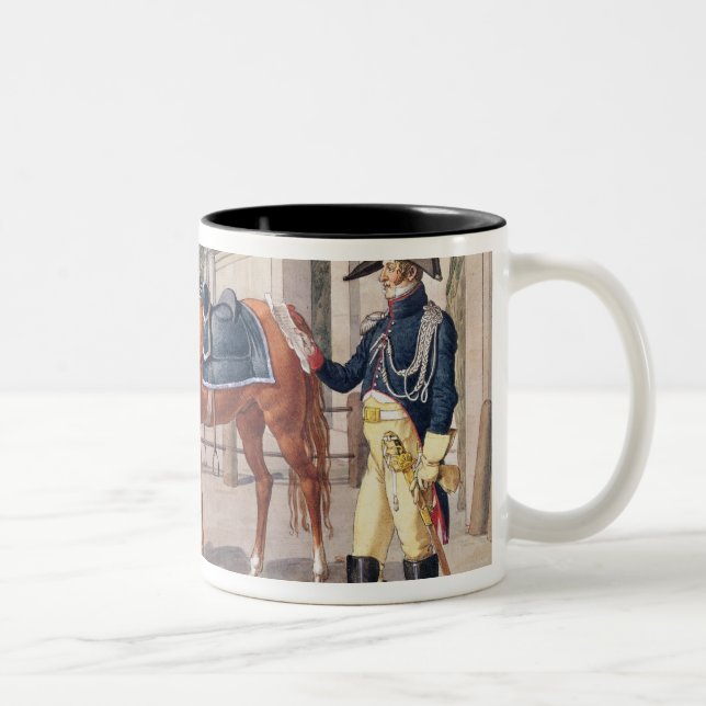 Officer and Guard of the Royal Guard in 1826 Two-Tone Coffee Mug (Right)