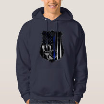 Officer Blue Line Handcuff Badge Hoodie