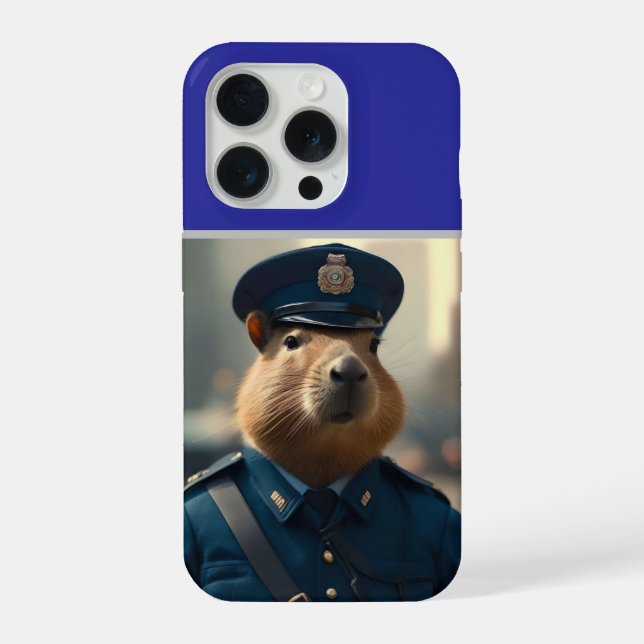 Officer Capybara: Keeping the Peace, iPhone Case (Back)