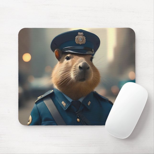Officer Capybara: Keeping the Peace,  Mouse Mat (With Mouse)