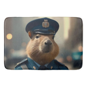 Officer Capybara The Policeman,  Bath Mat