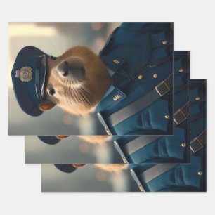 Officer Capybara The Policeman, Wrapping Paper Sheet
