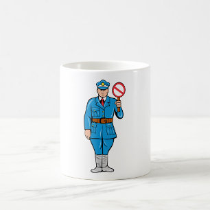 Officer Holding A Stop Sign Mug