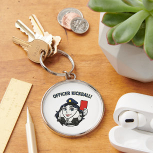 Officer Kickball Soccer Referee Key Ring