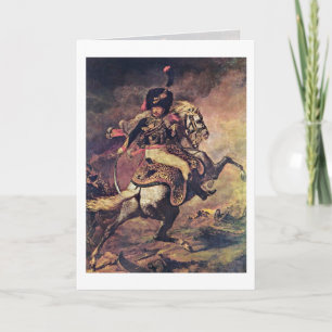 Officer Of Guard Fighters By Theodore Gericault Card