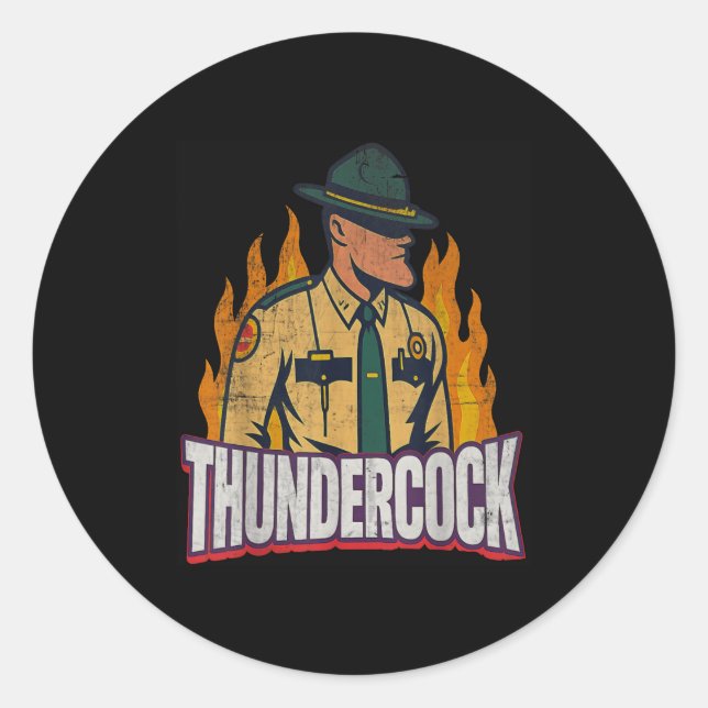 Officer Sergeant Cius Thunder Bodycam Funny Meme  Classic Round Sticker (Front)
