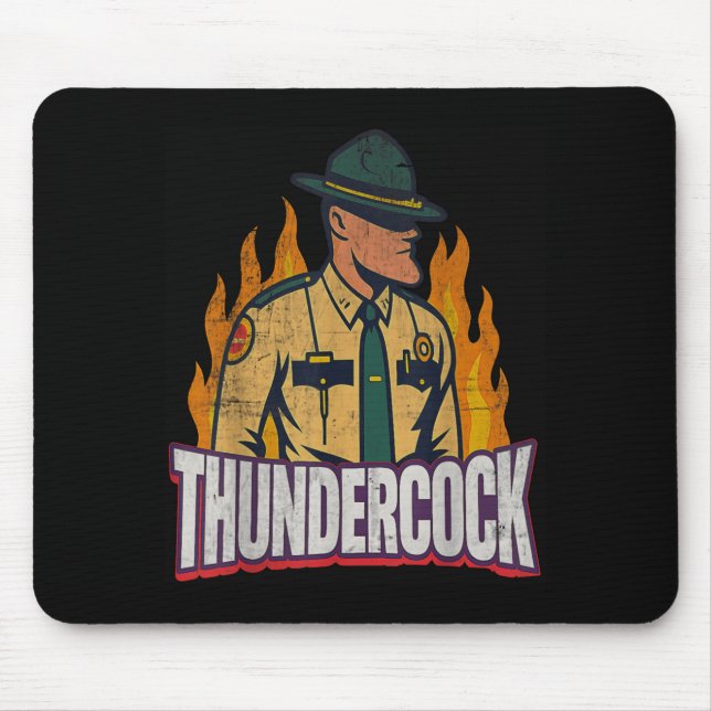 Officer Sergeant Cius Thunder Bodycam Funny Meme  Mouse Mat (Front)