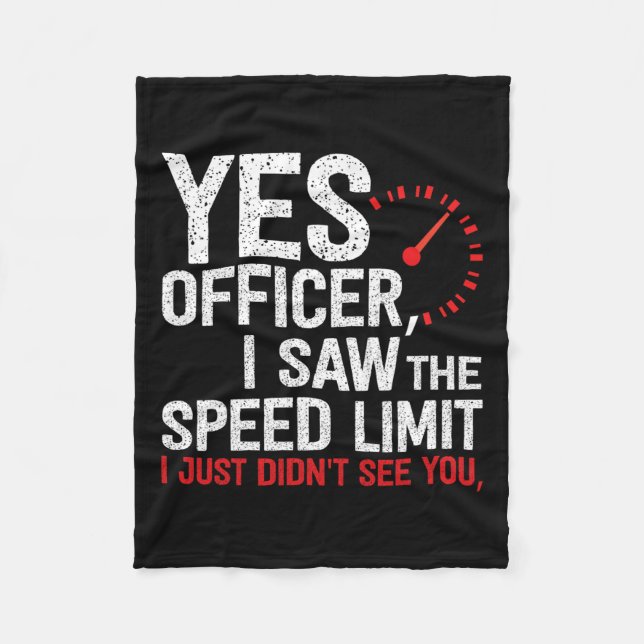 Officer Speeding - For Car Enthusiasts Amp Mechani Fleece Blanket (Front)