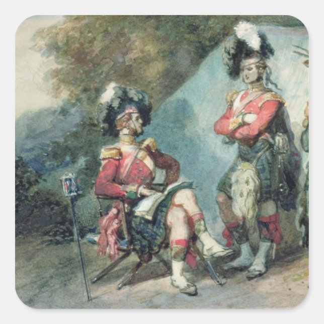 Officers of the 79th Highlanders Square Sticker (Front)