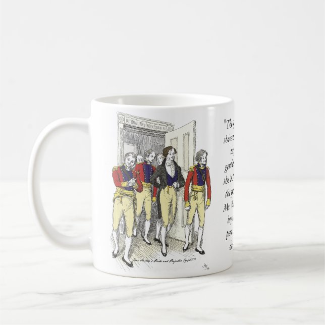 Officers of the Shire Militia, Jane Austen Coffee Mug (Left)