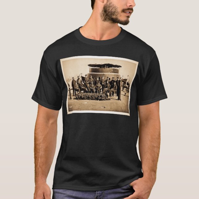 Officers on Deck of Ironclad Monitor Civil War T-Shirt (Front)