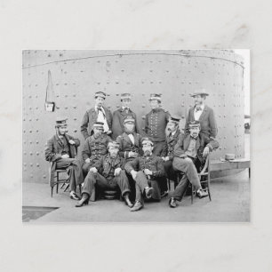 Officers on USS Monitor, 1862 Postcard