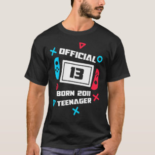 Official 13 Born 2011 Teenager Boys 13th Birthday T-Shirt