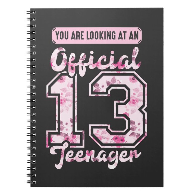 Official 13 Teenager 13th birthday 13 Years Old Notebook (Front)