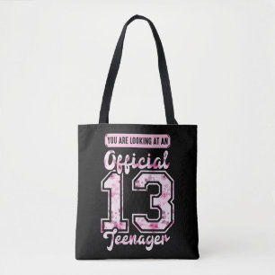 Official 13 Teenager 13th birthday 13 Years Old Tote Bag