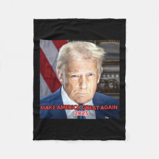 Official 2025 Inaugural Portrait Of President Dona Fleece Blanket