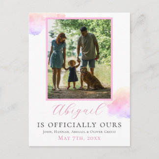 Official Adoption Family Photo Holiday Postcard