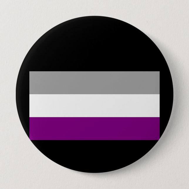 OFFICIAL ASEXUAL PRIDE FLAG 10 CM ROUND BADGE (Front)