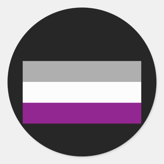 OFFICIAL ASEXUAL PRIDE FLAG CLASSIC ROUND STICKER (Front)