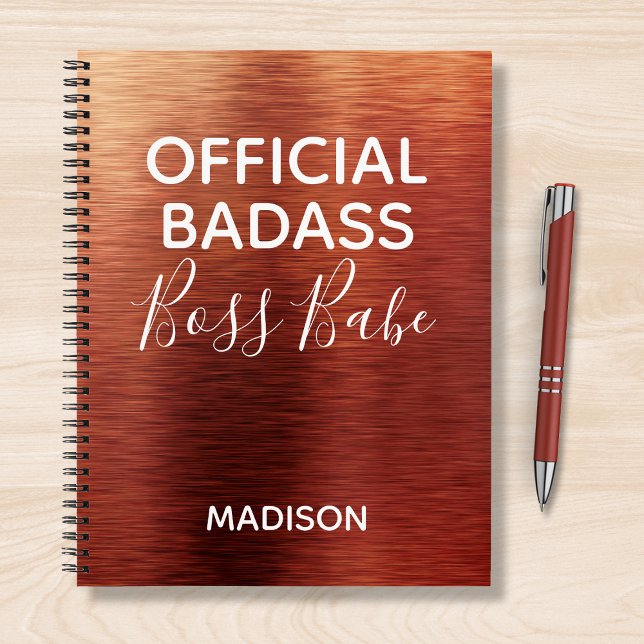 Official Badass Boss Babe Metallic Copper Name Notebook (Creator Uploaded)
