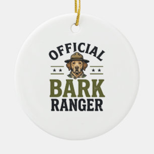 Official Bark Ranger Dog Vintage Graphic_1 Ceramic Tree Decoration
