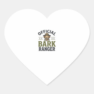 Official Bark Ranger Dog Vintage Graphic_1 Heart Sticker