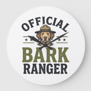 Official Bark Ranger Dog Vintage Graphic_1 Large Clock