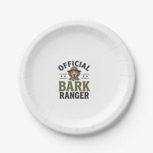 Official Bark Ranger Dog Vintage Graphic_1 Paper Plate
