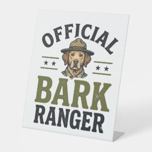 Official Bark Ranger Dog Vintage Graphic_1 Pedestal Sign