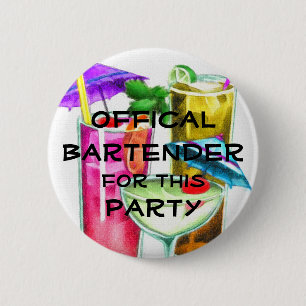 Official Bartender for this Party 6 Cm Round Badge