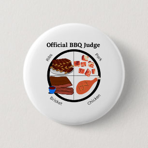 Official Bbq Judge With Chicken 6 Cm Round Badge