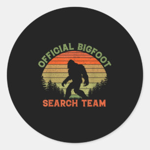 Official Bigfoot Search Team, Funny, Jokes, Sarcas Classic Round Sticker