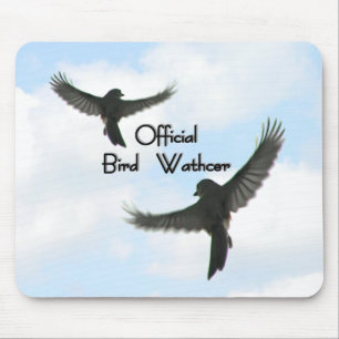 Official Bird Watcher Cloudy Sky Mouse Mat