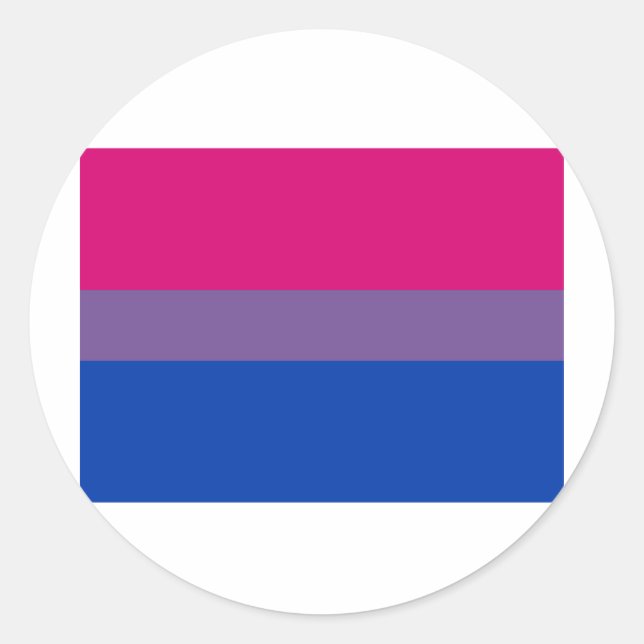 OFFICIAL BISEXUAL PRIDE FLAG CLASSIC ROUND STICKER (Front)